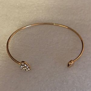 2 for $12 Adjustable Love Heart Silver and Gold-tone Bangle Bracelets for sale